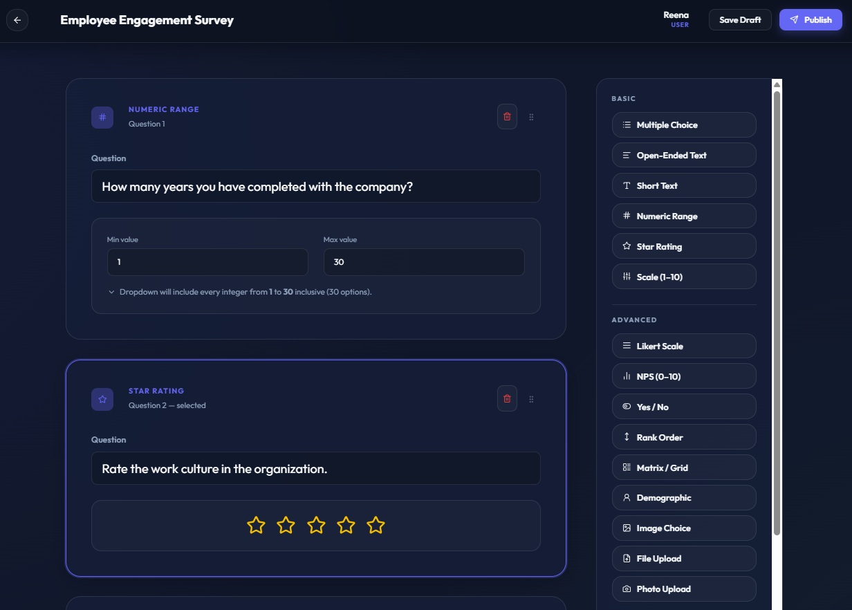 15+ question types